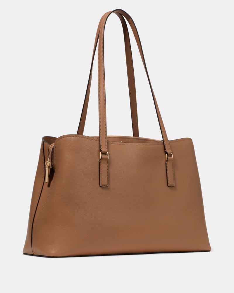 Kate Spade,Thompson Street Commuter Tote Bag,Leather,Tote,Lined,Casual,Brown
