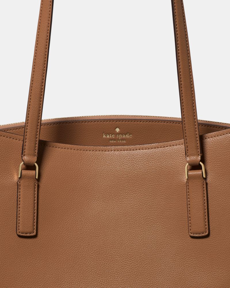 Kate Spade,Thompson Street Commuter Tote Bag,Leather,Tote,Lined,Casual,Brown
