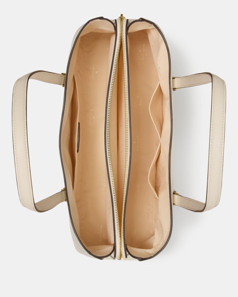 Kate Spade,Thompson Street Commuter Tote Bag,Leather,Tote,Lined,Casual,Cream