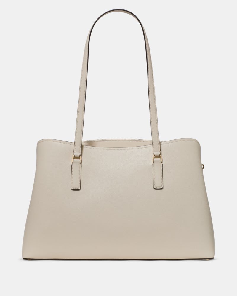 Kate Spade,Thompson Street Commuter Tote Bag,Leather,Tote,Lined,Casual,Cream