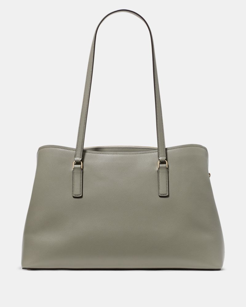 Kate Spade,Thompson Street Commuter Tote Bag,Leather,Tote,Lined,Casual,Gray