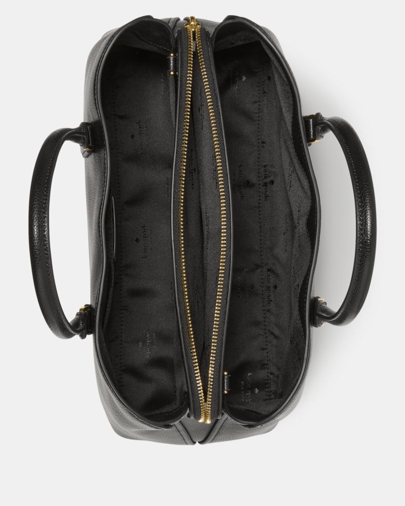 Kate Spade,Thompson Street Satchel Bag,Leather,Satchel,Lined,Work,Black