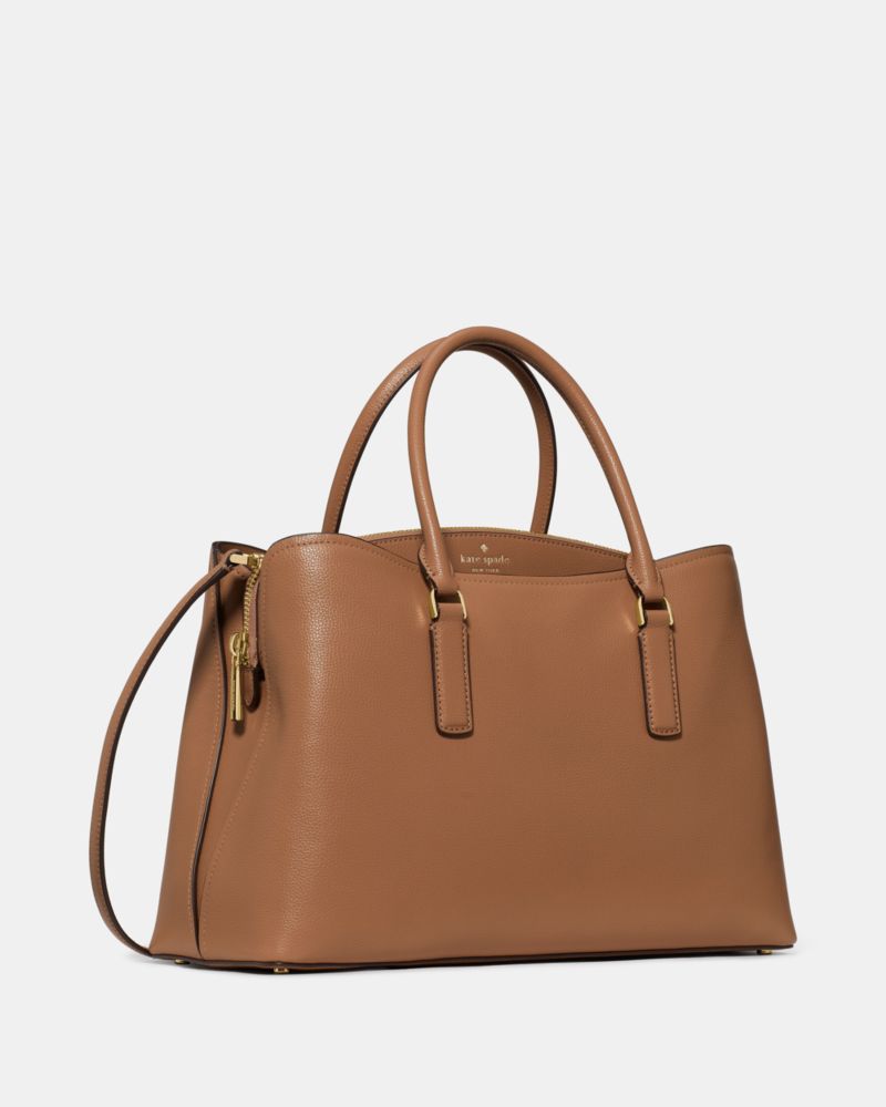 Kate Spade,Thompson Street Satchel Bag,Leather,Satchel,Lined,Work,Brown