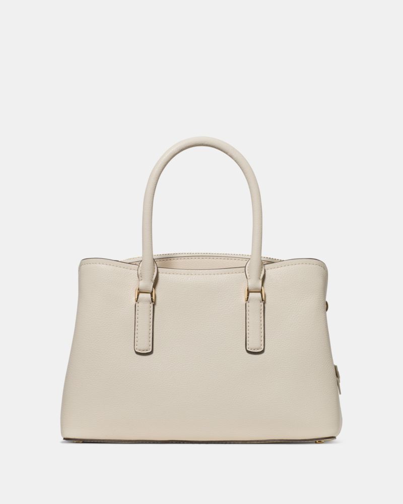 Kate Spade,Thompson Street Floral Small Satchel Bag,Leather,Satchel,Applique,Day Party,Cream