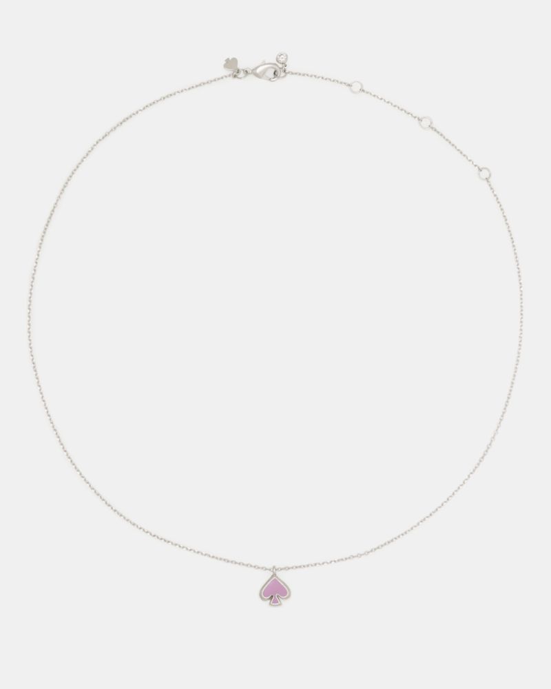 Kate Spade,Everyday Spade Enamel Mini Pendant,Single Strand,Enamel,Logo, Enamel Detail,Anti-Tarnish,Brass,Casual, Mother's...,Lavender