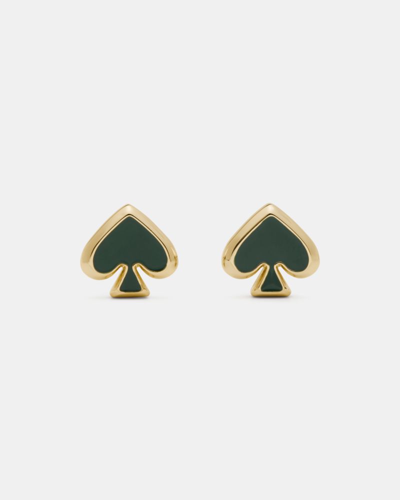 Kate Spade,Everyday Spade Enamel Studs,Studs,Enamel,Logo,Titanium,Brass,Casual,Work,