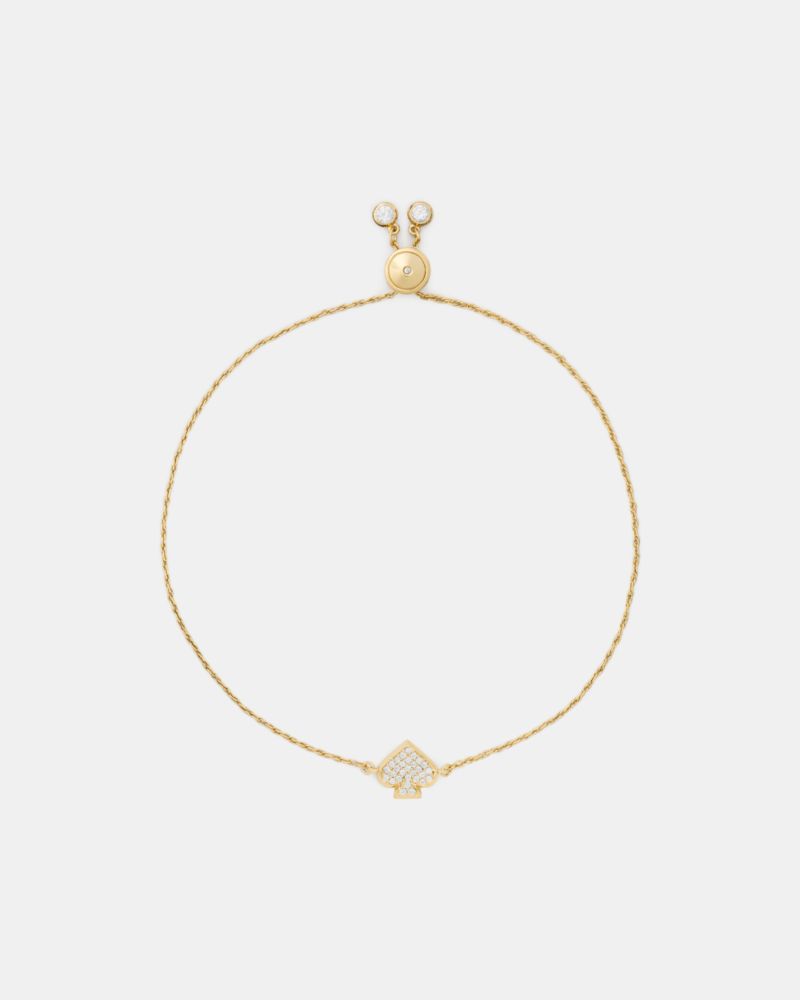 Kate Spade,Everyday Spade Pave Slider Bracelet,Cubic Zirconia,Circle,Gem Embellishment,Logo,Brass,Casual,