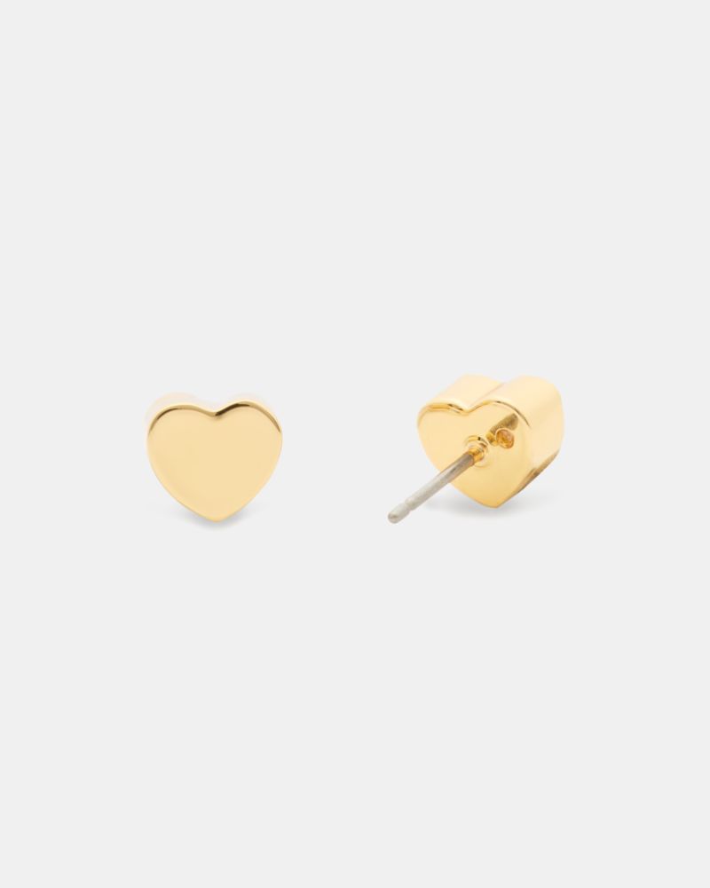 Kate Spade,You're A Gem Metal Mini Heart Studs,Studs,Metal Material,Heart Embellishment,Silver Metal,Gold Plated,Titanium,...,Gold