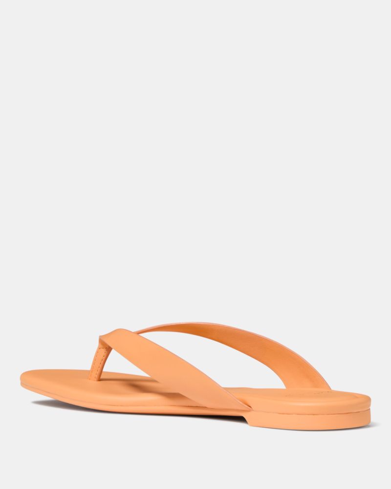 Kate Spade,Sandie Flip Flop Sandals,Leather,Nappa Leather,Polyurethane,Flip Flops,Logo,Cushioned,Lightweight,Casual, Weeke...,Orange