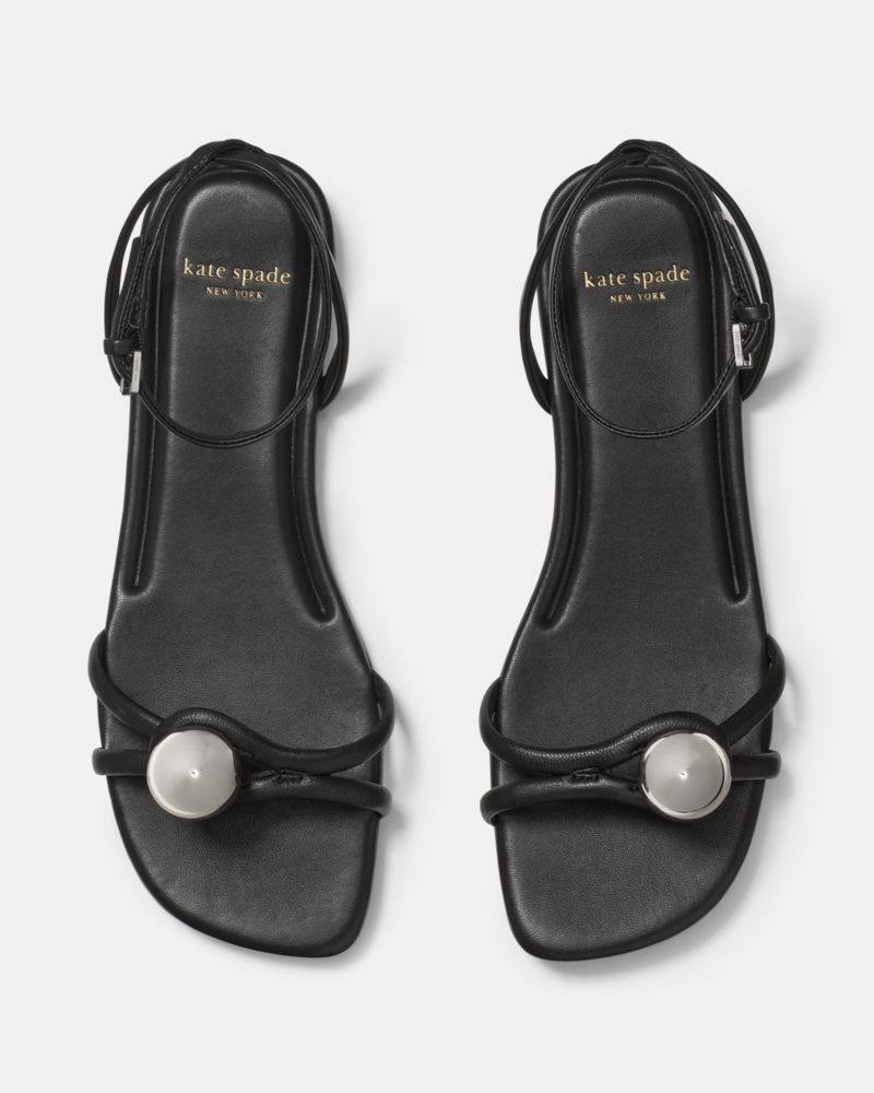 Kate Spade,Harmony Smooth Leather Flat Sandal,