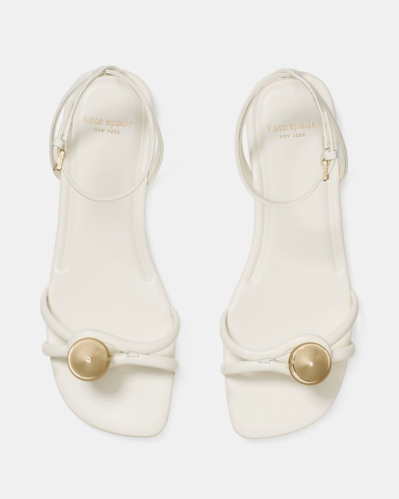 Kate Spade,Harmony Smooth Leather Flat Sandal,