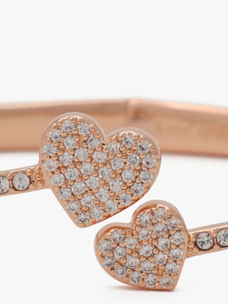 Kate Spade,ユアーズ トゥルーリー パヴェ オープン ヒンジ カフ,ブレスレット,クリア/ローズゴールド