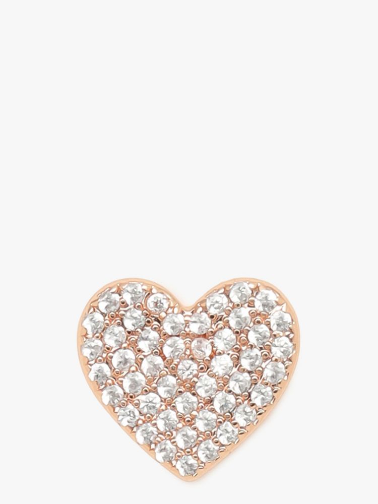 Kate Spade,ユアーズ トゥルーリー パヴェ ハート スタッズ,ピアス,クリア/ローズゴールド