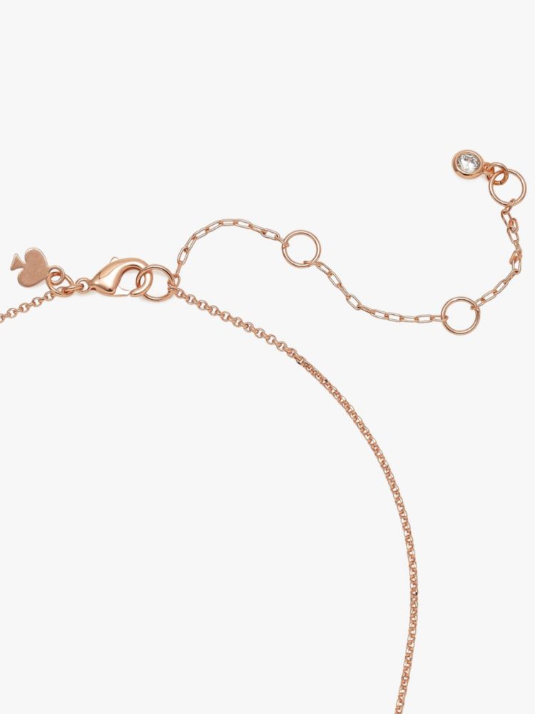 Kate Spade,ユアーズ トゥルーリー パヴェ ハート ミニ ペンダント,ネックレス,クリア/ローズゴールド