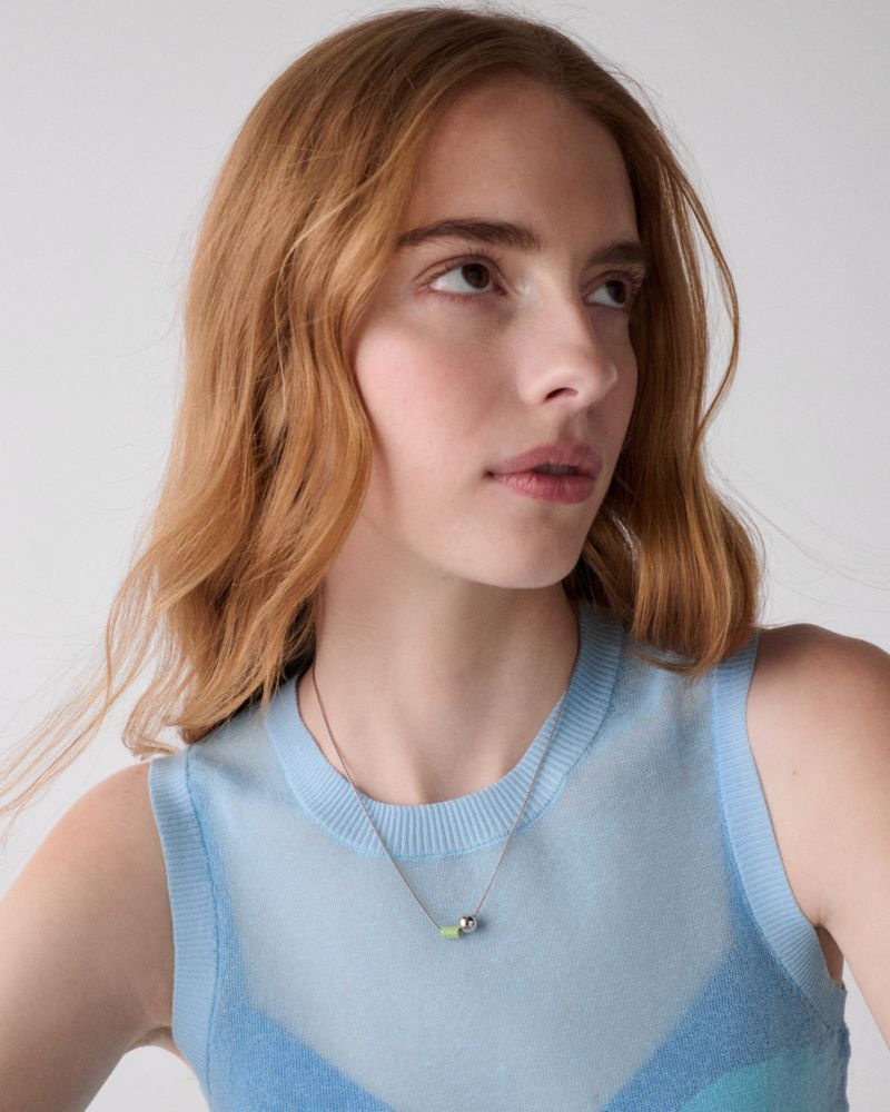 Kate Spade,ジオ ポップ ペンダント,ネックレス,ボスクペアー／シルバー