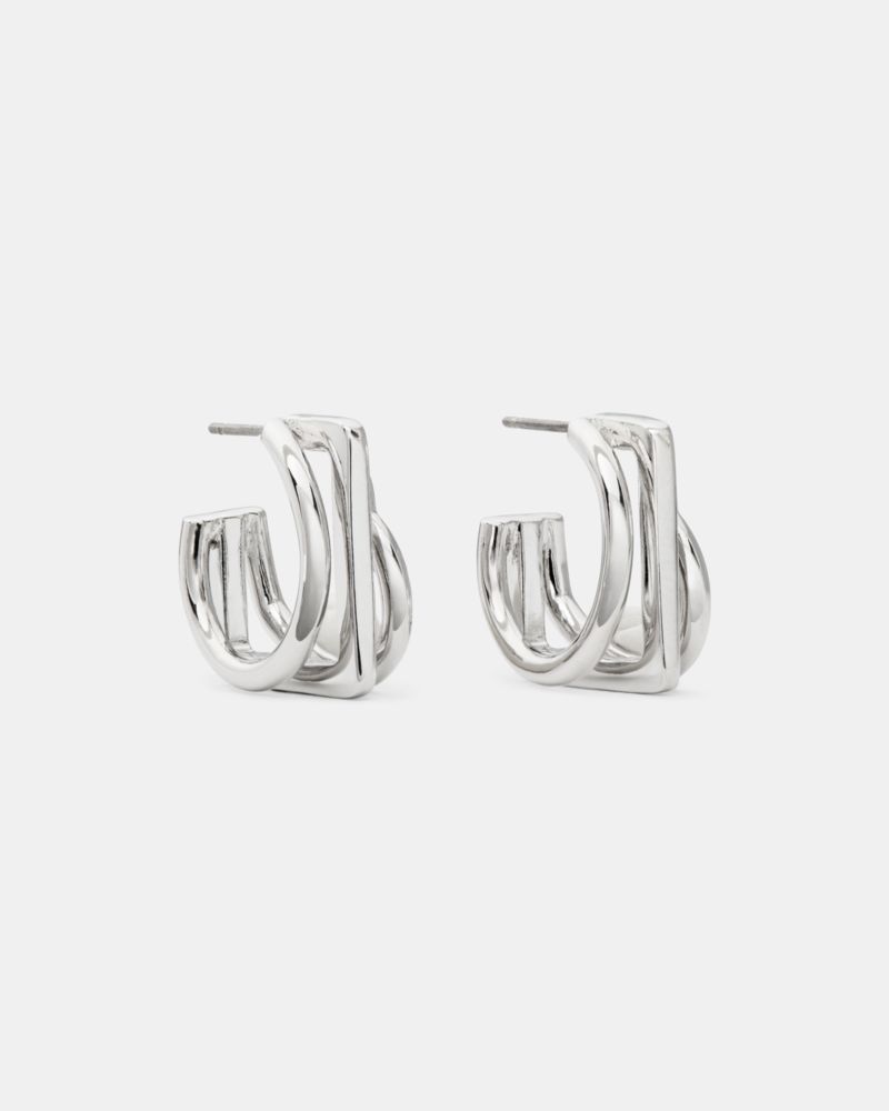 Stacked Hoops, Silver, ProductTile
