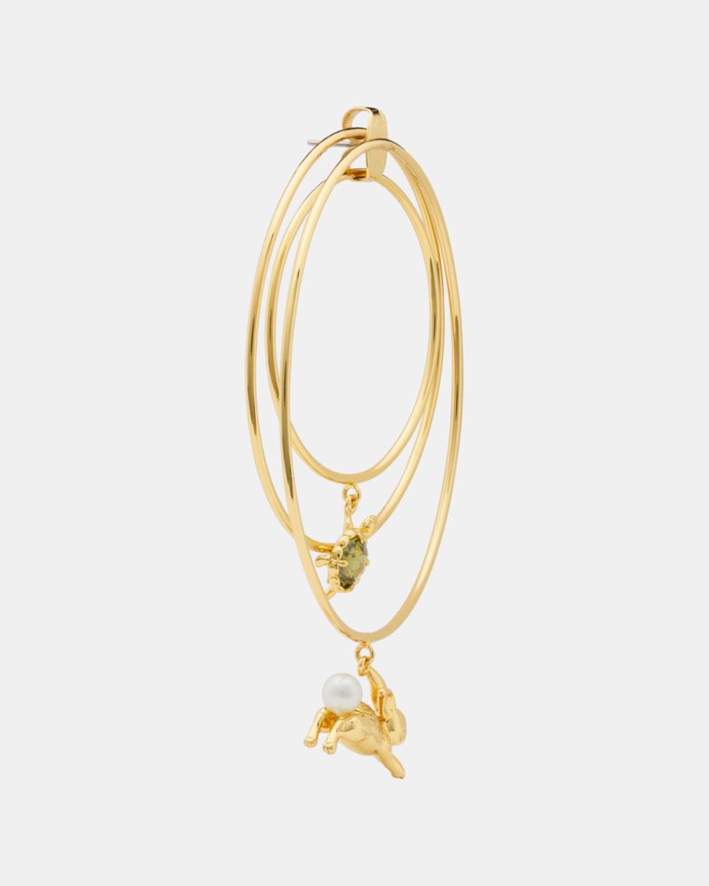 Kate Spade,Secret Garden Charm Hoops,