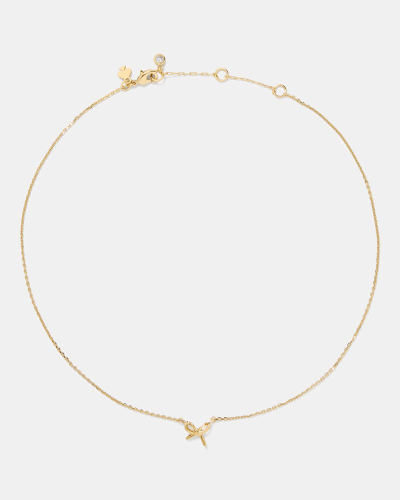 Kate Spade,Girlie Pearlie Mini Bow Pendant,