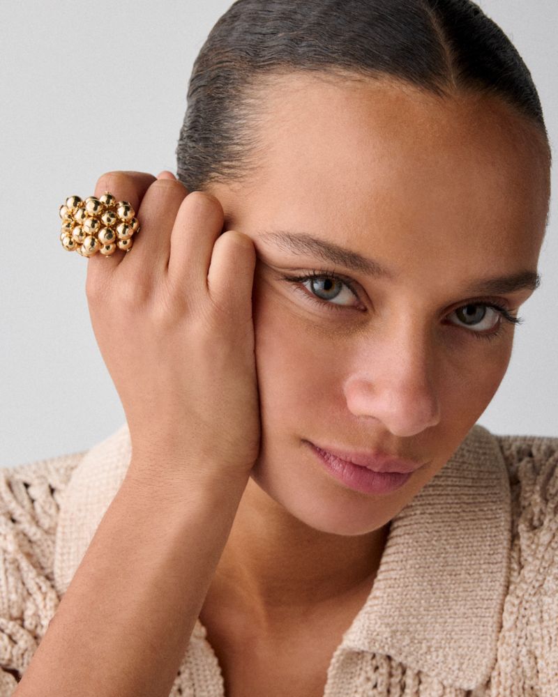 Kate Spade,Golden Bloom Statement Ring,Gold