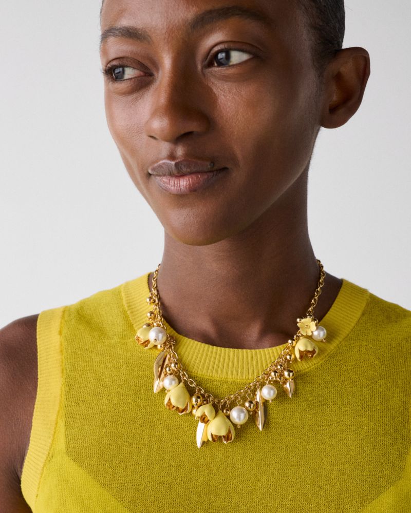 Kate Spade,Golden Bloom Statement Necklace,