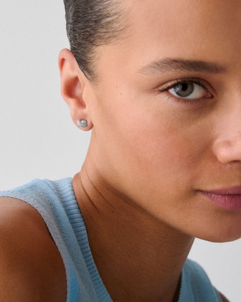 Kate Spade,Sailor's Knot Pave Studs,Silver