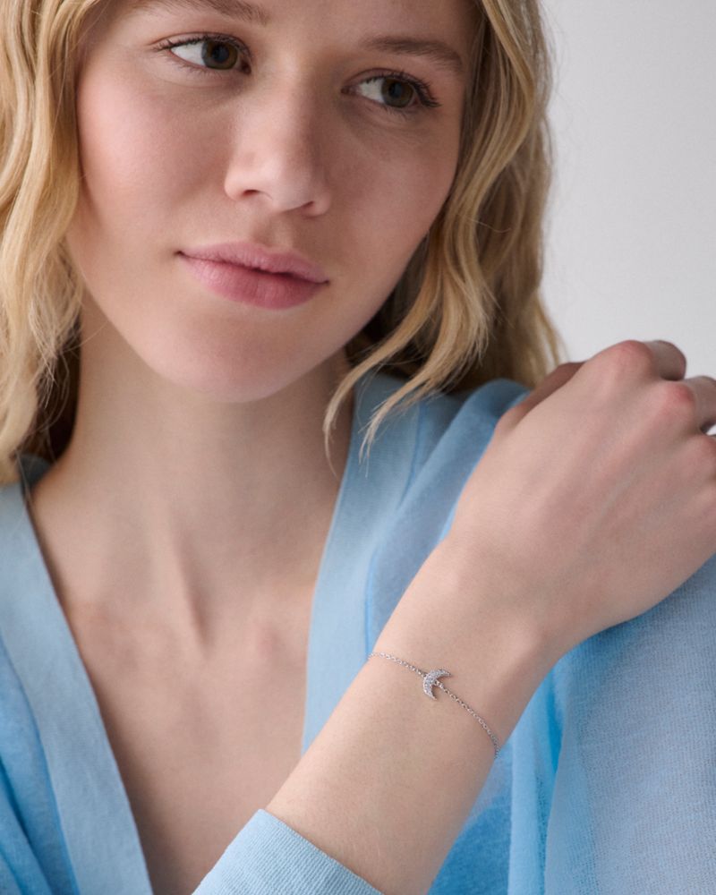 Kate Spade,You're A Gem Pave Moon Bracelet,Clear