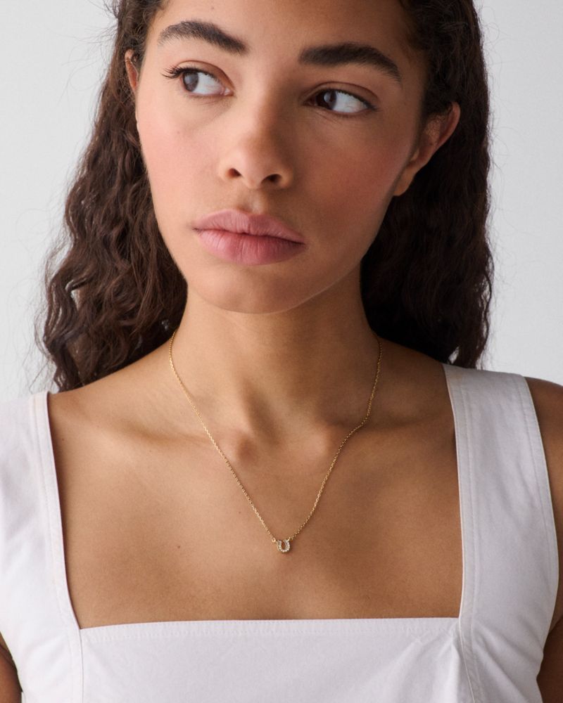 Kate Spade,You're A Gem Pave Horseshoe Pendant,