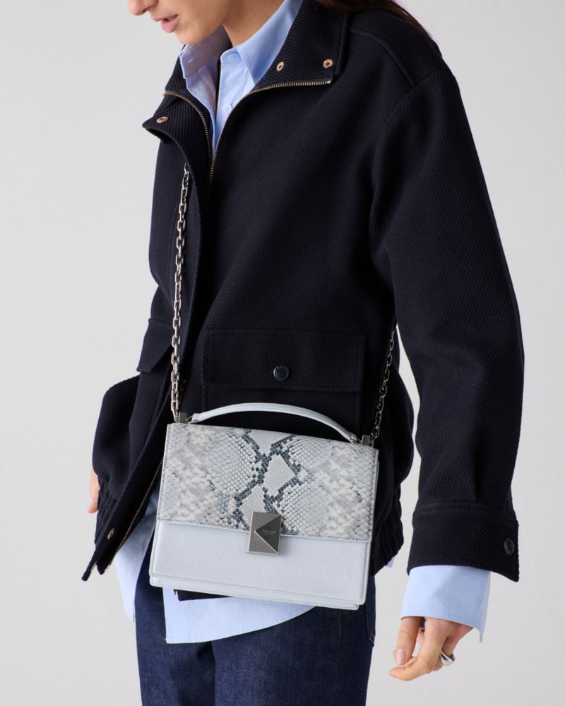 Kate Spade,デコ スネーク エンボスド チェーン ショルダー バッグ,ショルダー・クロスボディ,ペールサフィリンマルチ