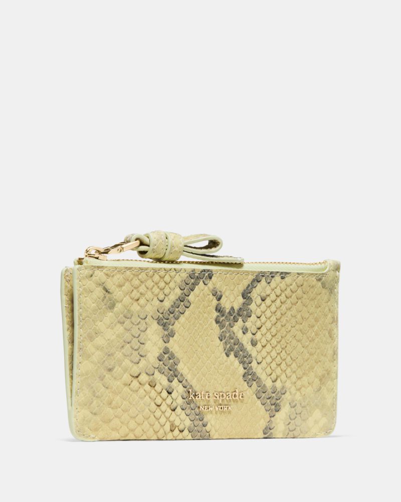 Kate Spade,Loop Snake Embossed Zip Card Case,