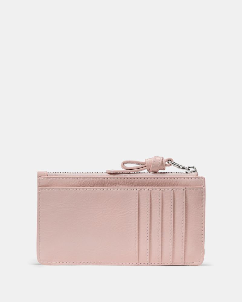 Kate Spade,Loop Crinkle Patent Zip Card Case,Pink