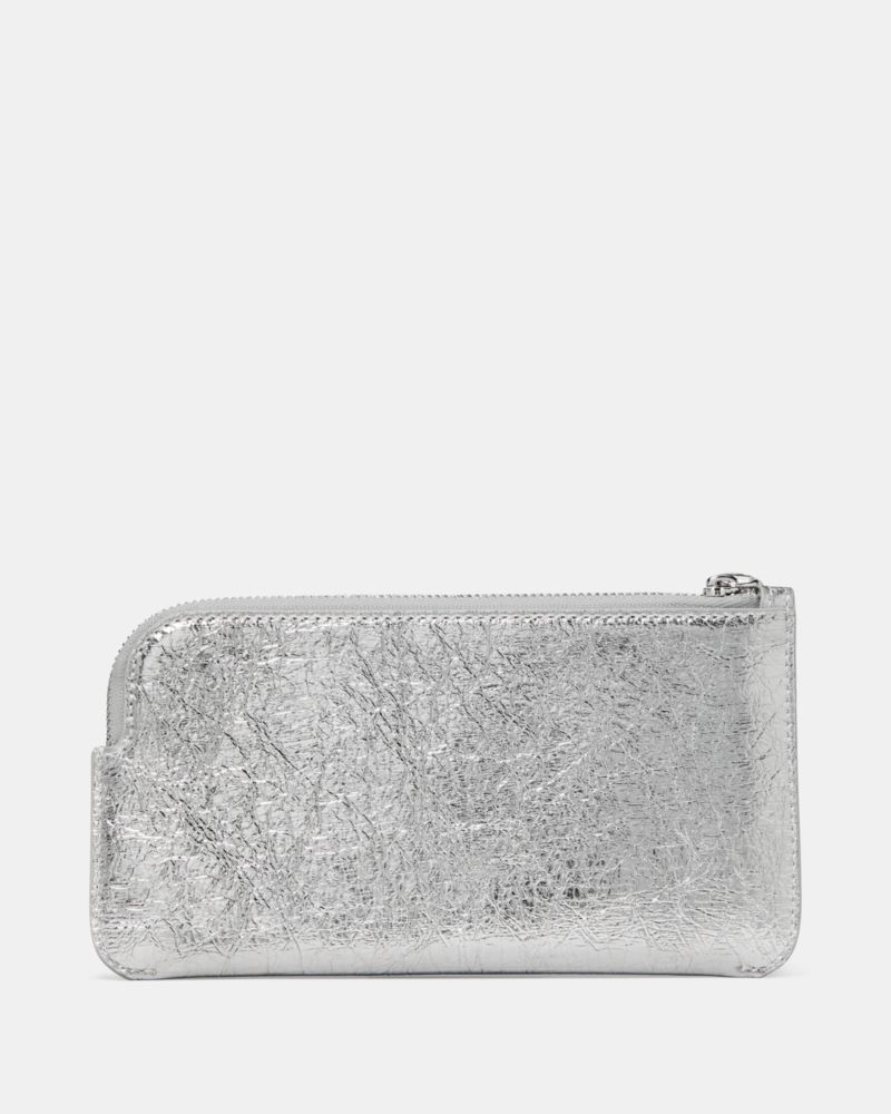 Kate Spade,Zippy Crinkle Metallic Wristlet,