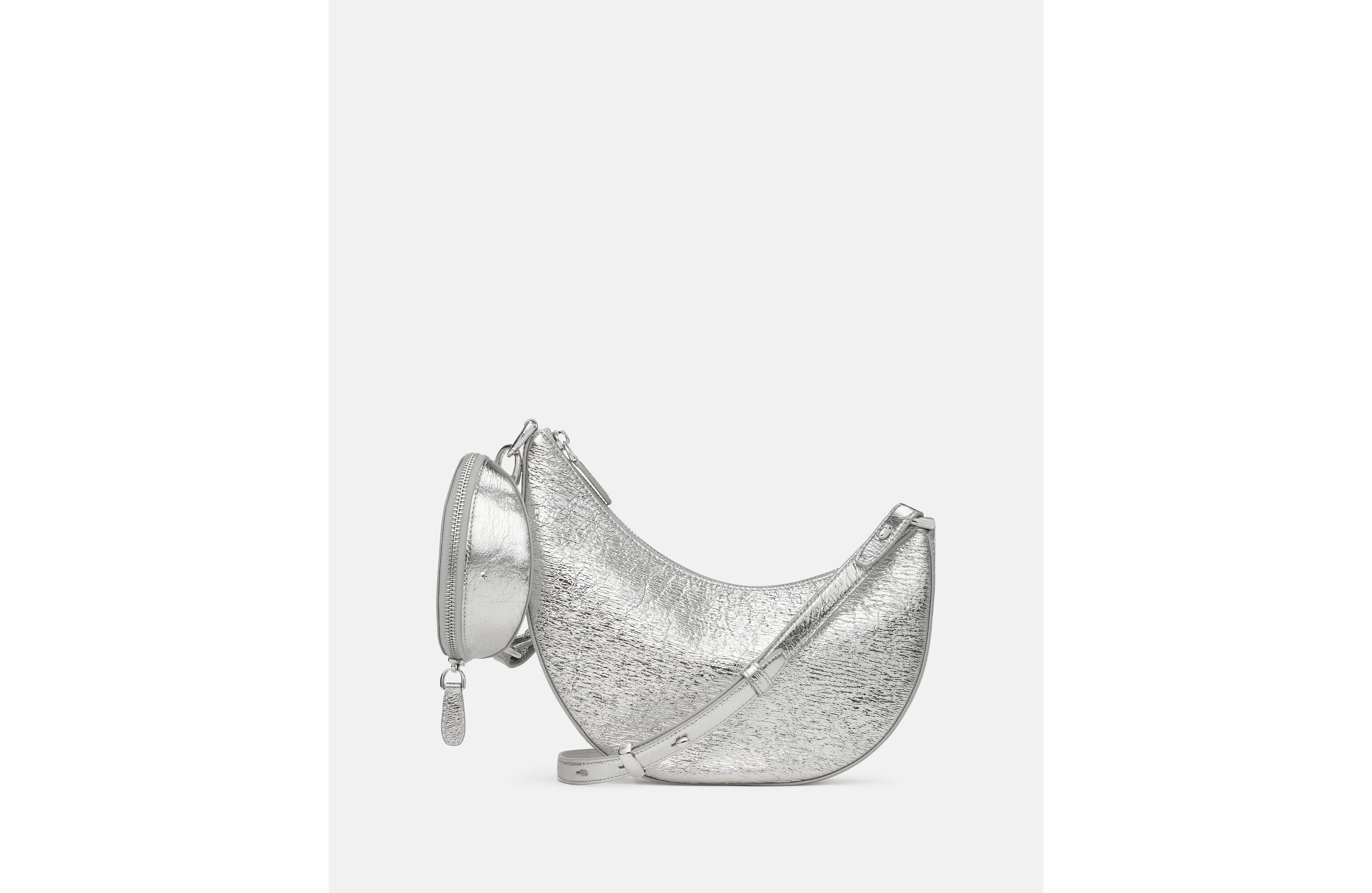 Duo Crinkle Metallic Leather Crossbody Bag