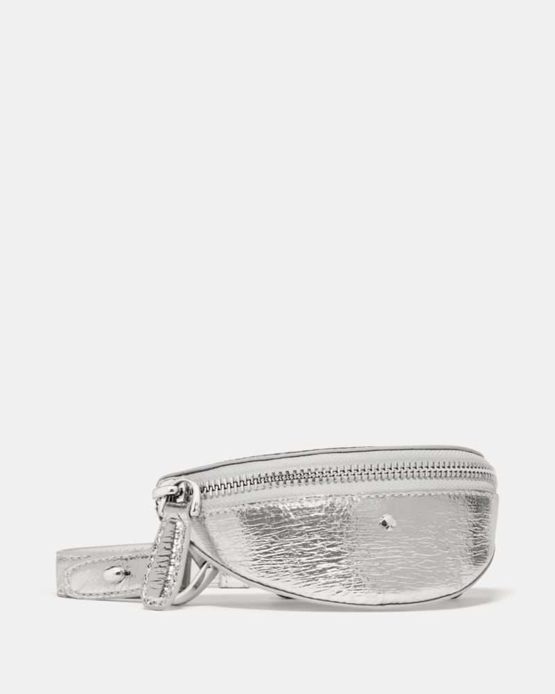 Kate Spade,Duo Crinkle Metallic Leather Crossbody Bag,Silver