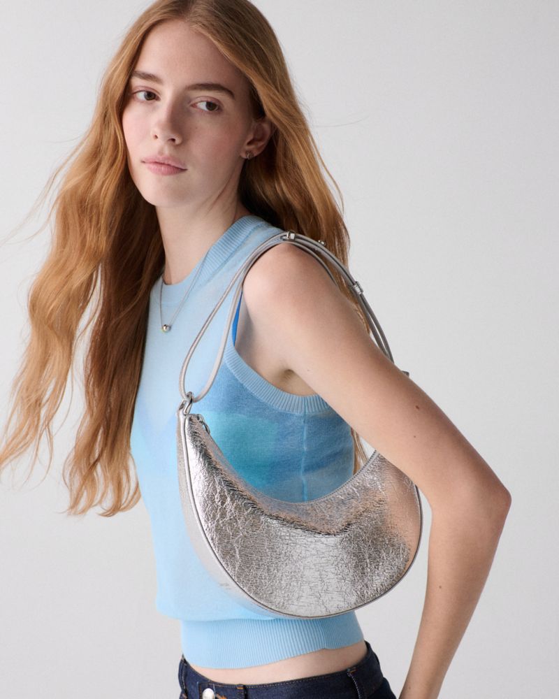 Kate Spade,Duo Crinkle Metallic Leather Crossbody Bag,