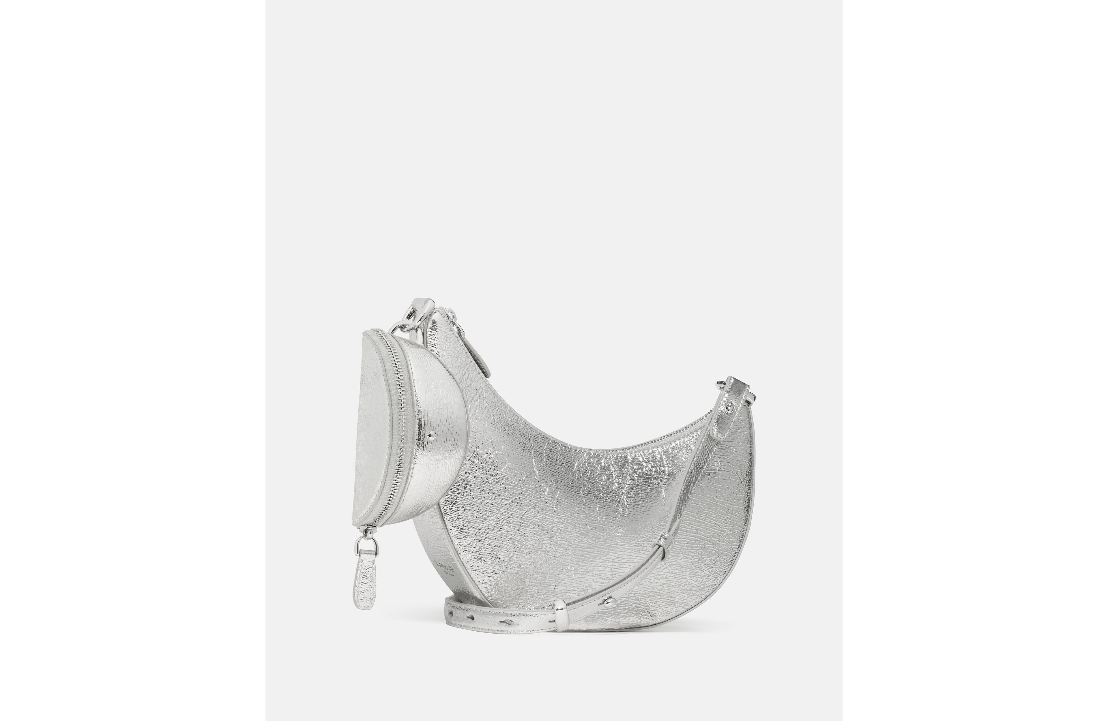 Duo Crinkle Metallic Leather Crossbody Bag