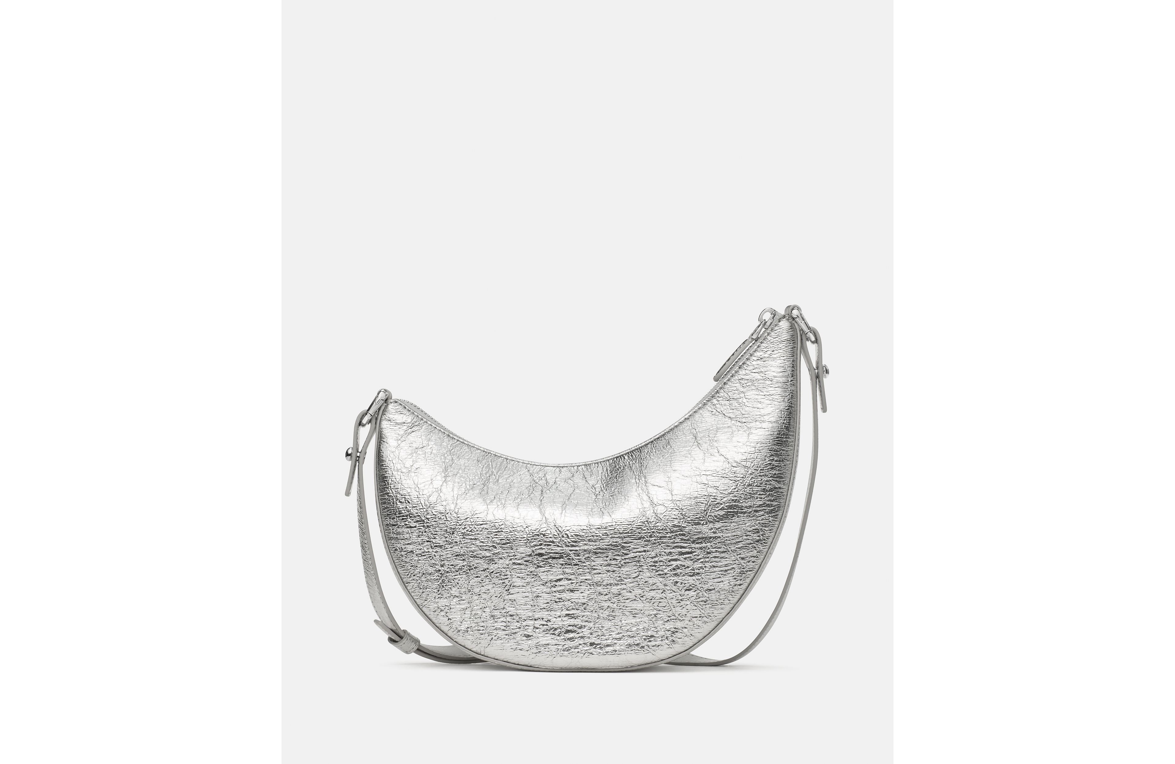 Duo Crinkle Metallic Leather Crossbody Bag