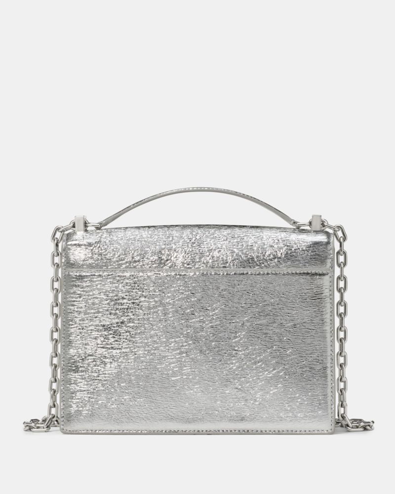 Kate Spade,Deco Crinkle Metallic Chain Shoulder Bag,