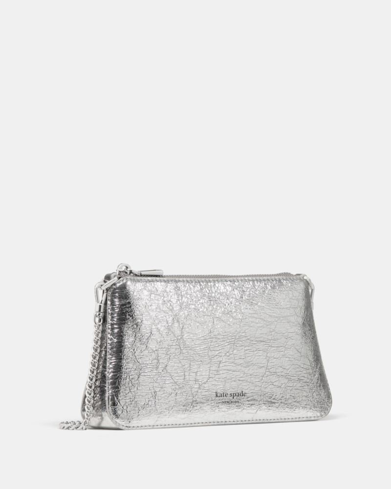 Kate Spade,Grace Crinkle Metallic Pochette Bag,