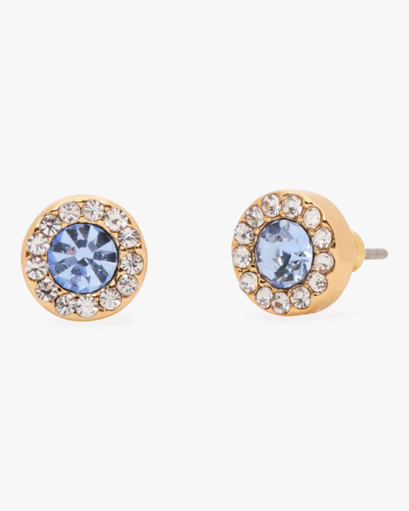 Pave Halo Studs, Blue/Silver, ProductTile