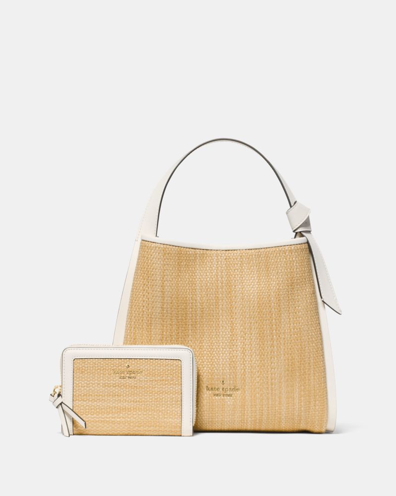 Kate Spade,Knott Straw Carryall Bag,Beige