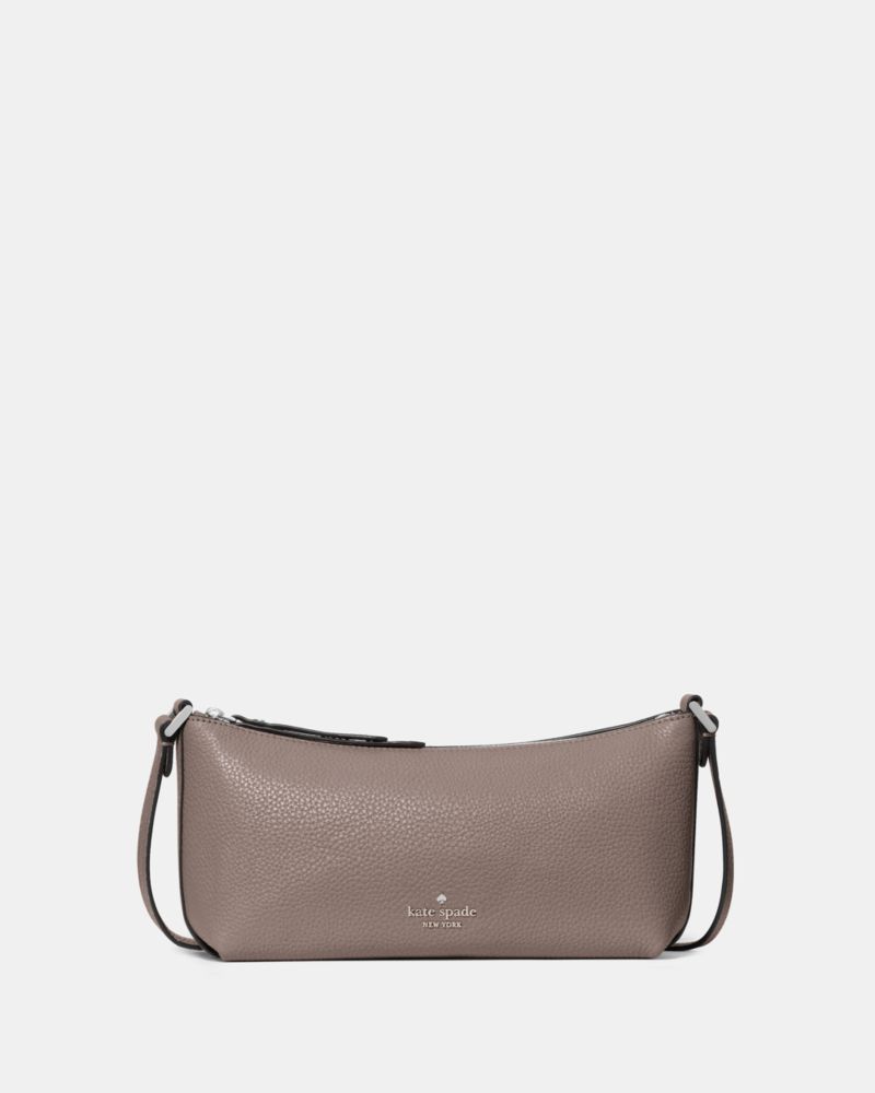 Kate Spade,Lenox Mini Crossbody Bag,Leather,Crossbody,Logo,RFID-Blocking,Silver Metal,Casual,