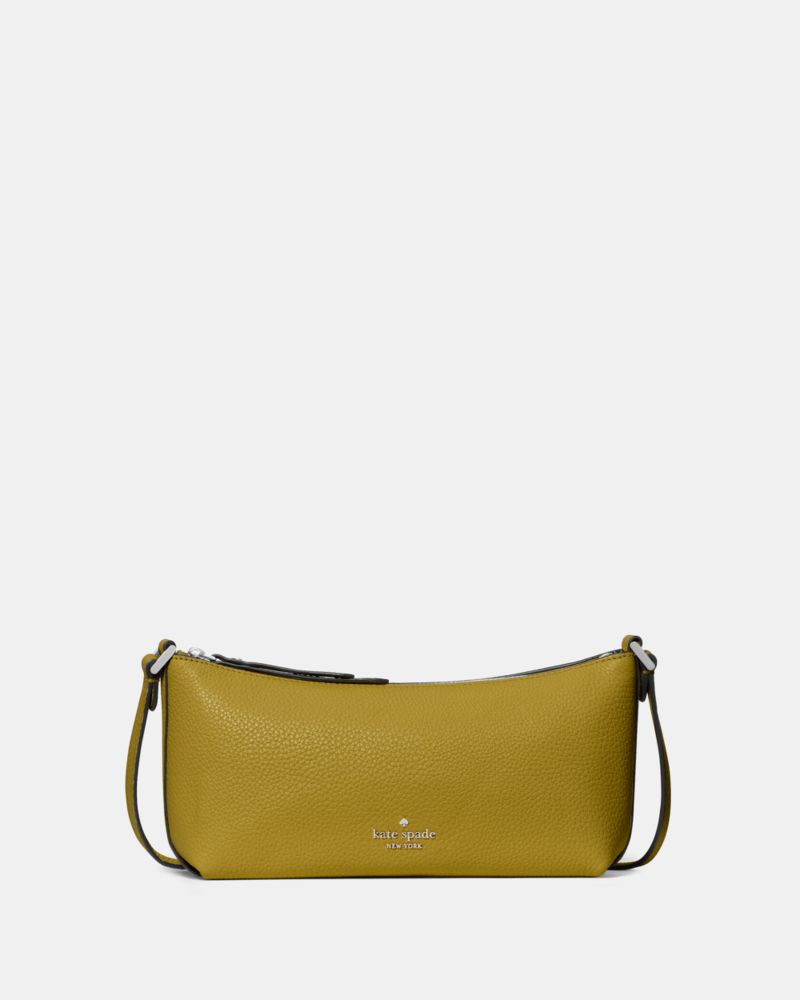 Kate Spade,Lenox Mini Crossbody Bag,Leather,Crossbody,Logo,RFID-Blocking,Silver Metal,Casual,