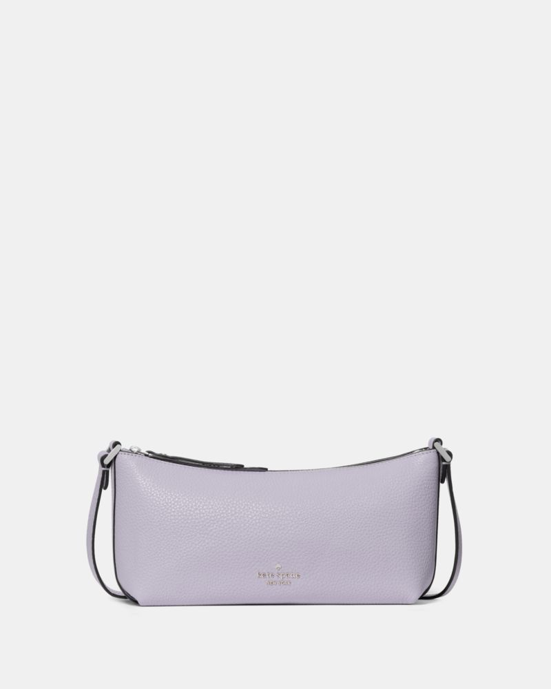 Kate Spade,Lenox Mini Crossbody Bag,Leather,Crossbody,Logo,RFID-Blocking,Silver Metal,Casual,