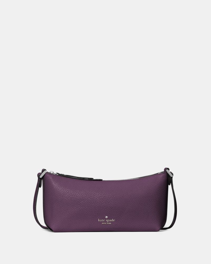 Kate Spade,Lenox Mini Crossbody Bag,Leather,Crossbody,Logo,RFID-Blocking,Silver Metal,Casual,