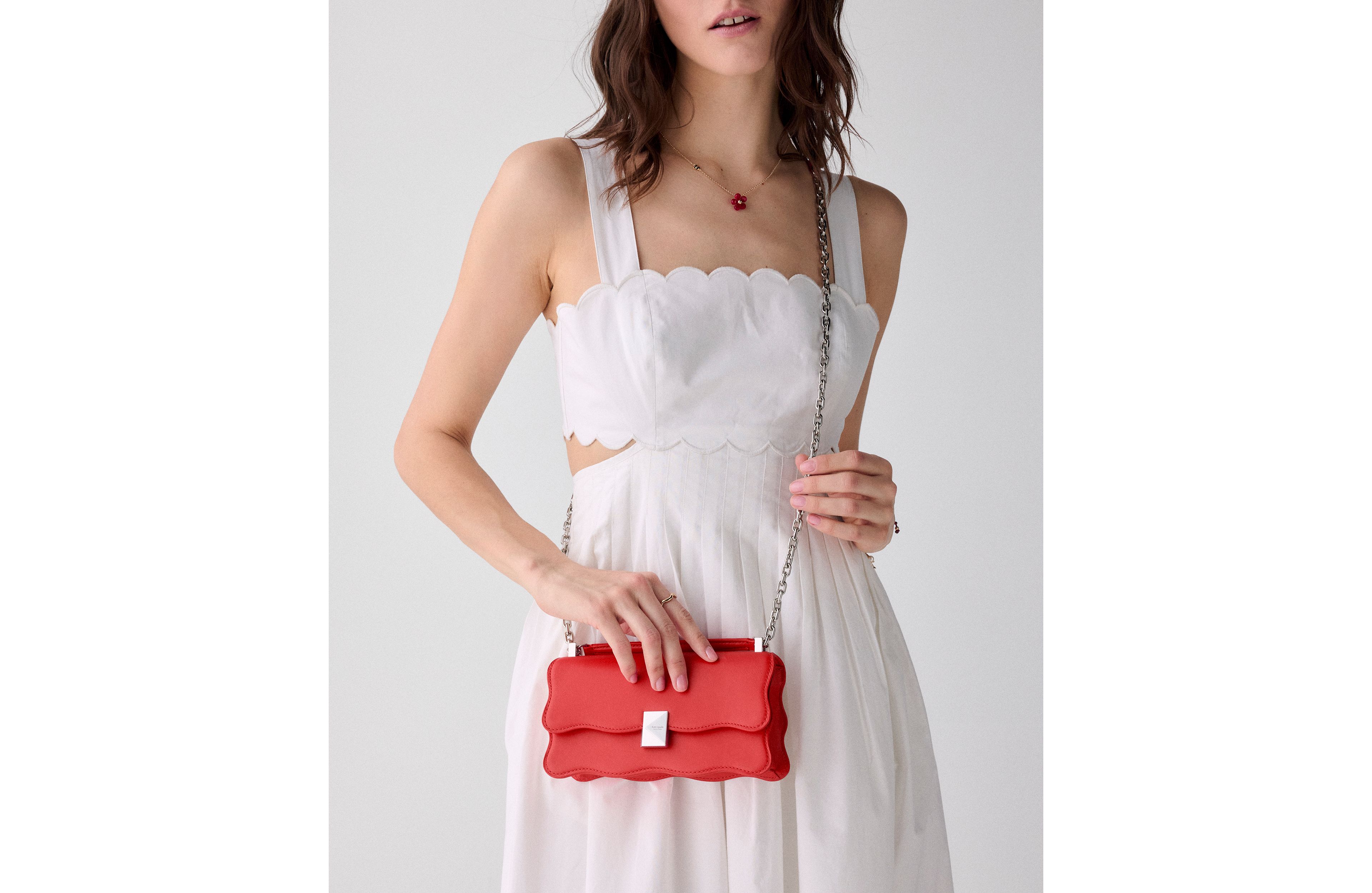 Deco Wavy Mini Leather Crossbody Bag