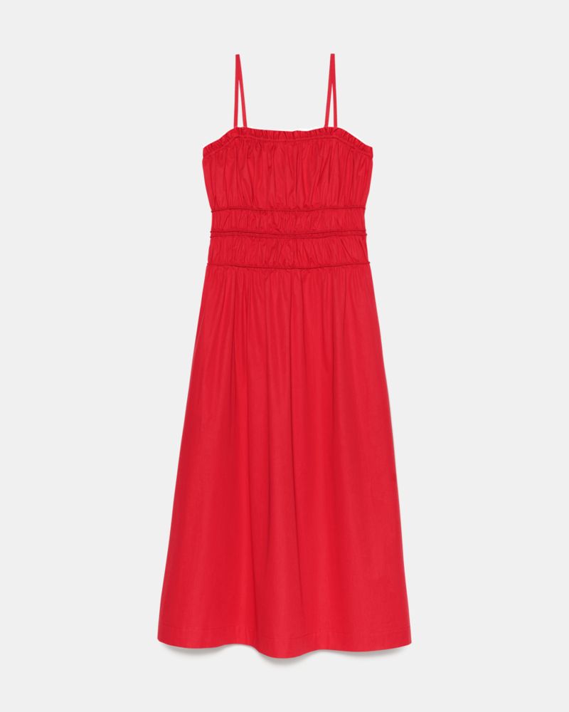 Kate Spade,スモックド ストラップレス ミディ ドレス,ワンピース,ホットシナモン