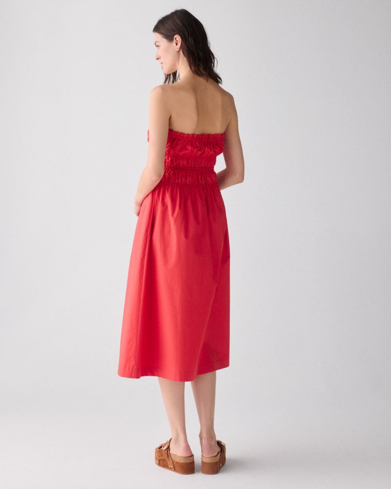 Kate Spade,Smocked Strapless Midi Dress,