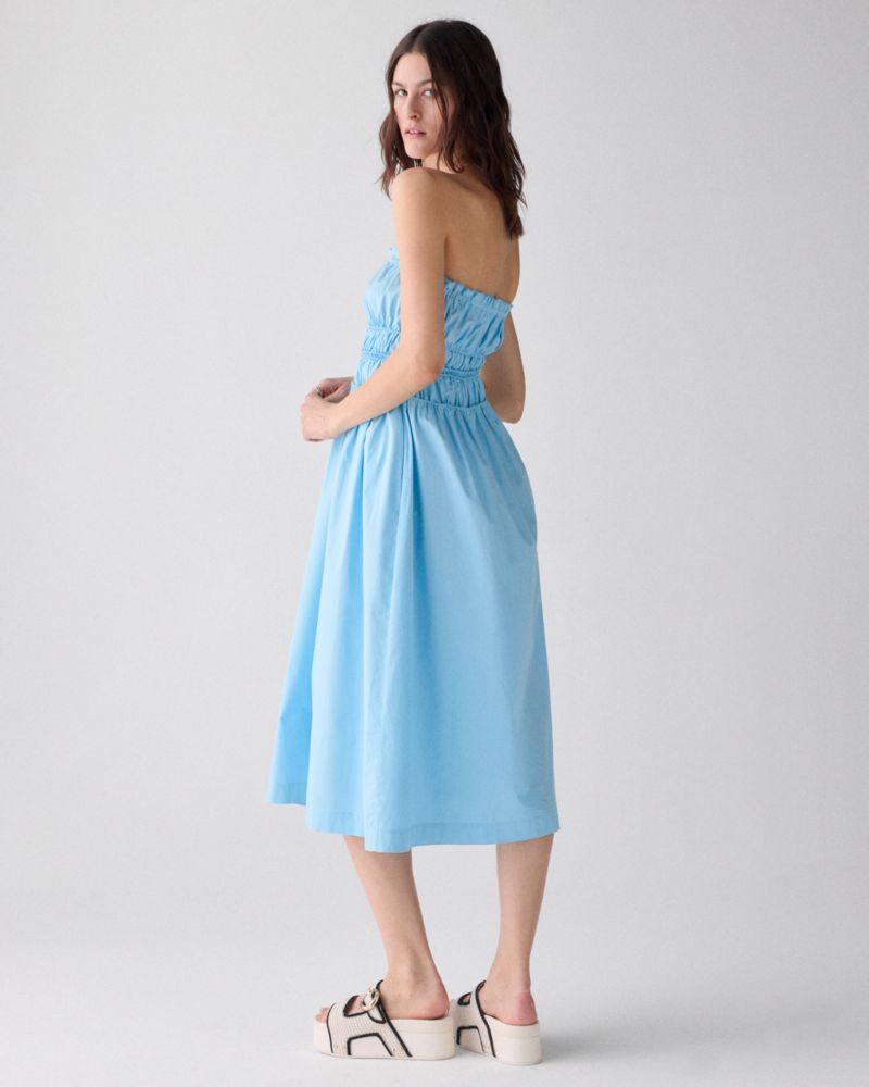 Kate Spade,Smocked Strapless Midi Dress,