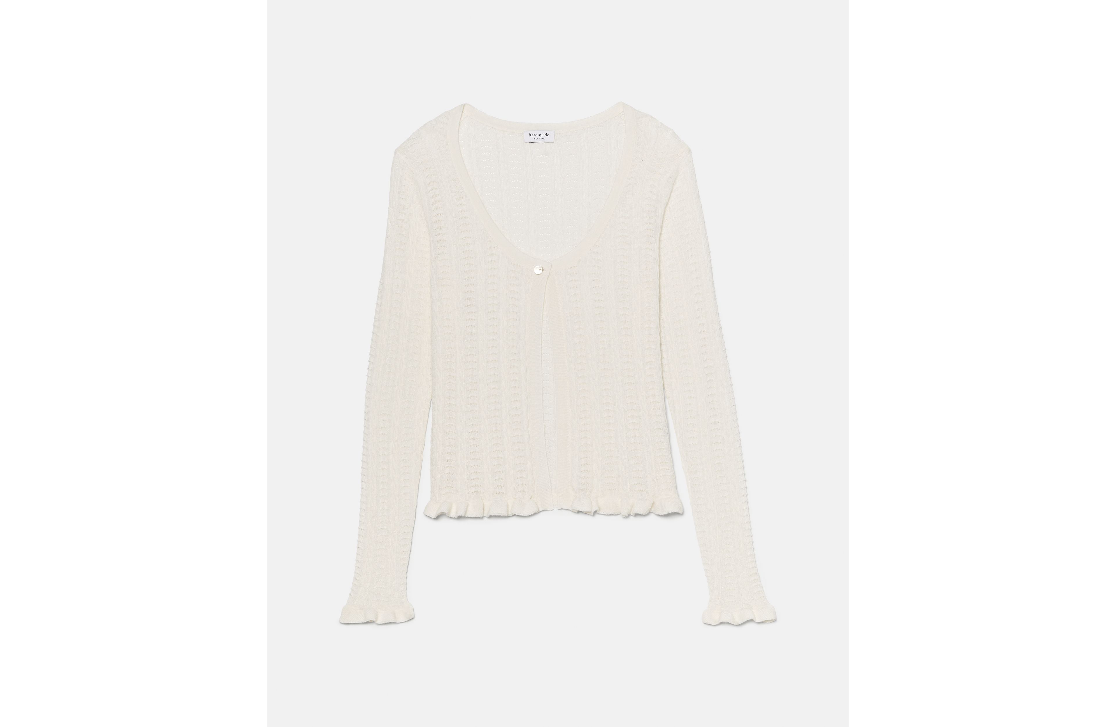 Pointelle Lace Knit Cardigan