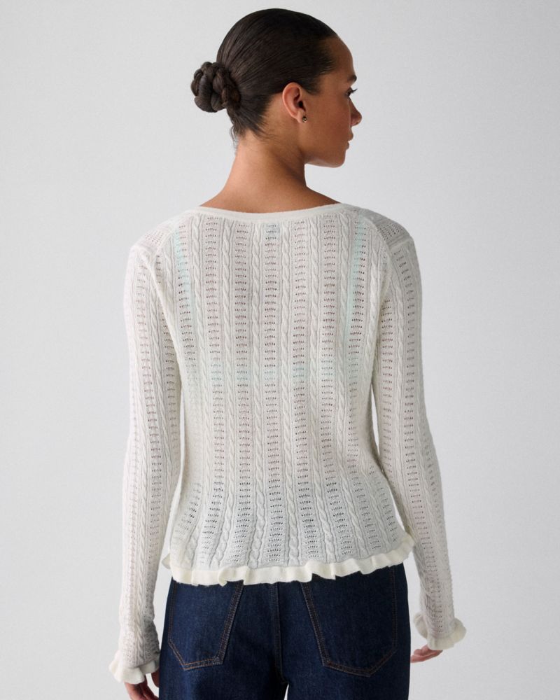 Kate Spade,Pointelle Lace Knit Cardigan,